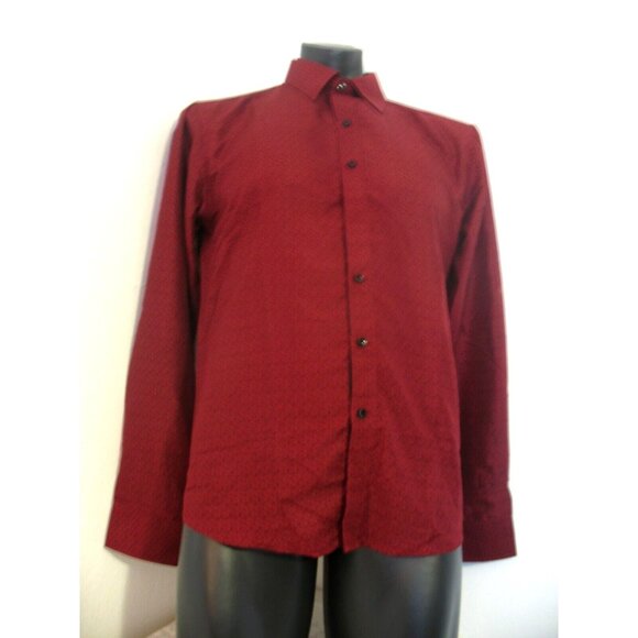 Unknown Brand Luxury Red/Blue Patterned SHIRT SZ Medium, Flip cuffs long sleeve. - Picture 1 of 13